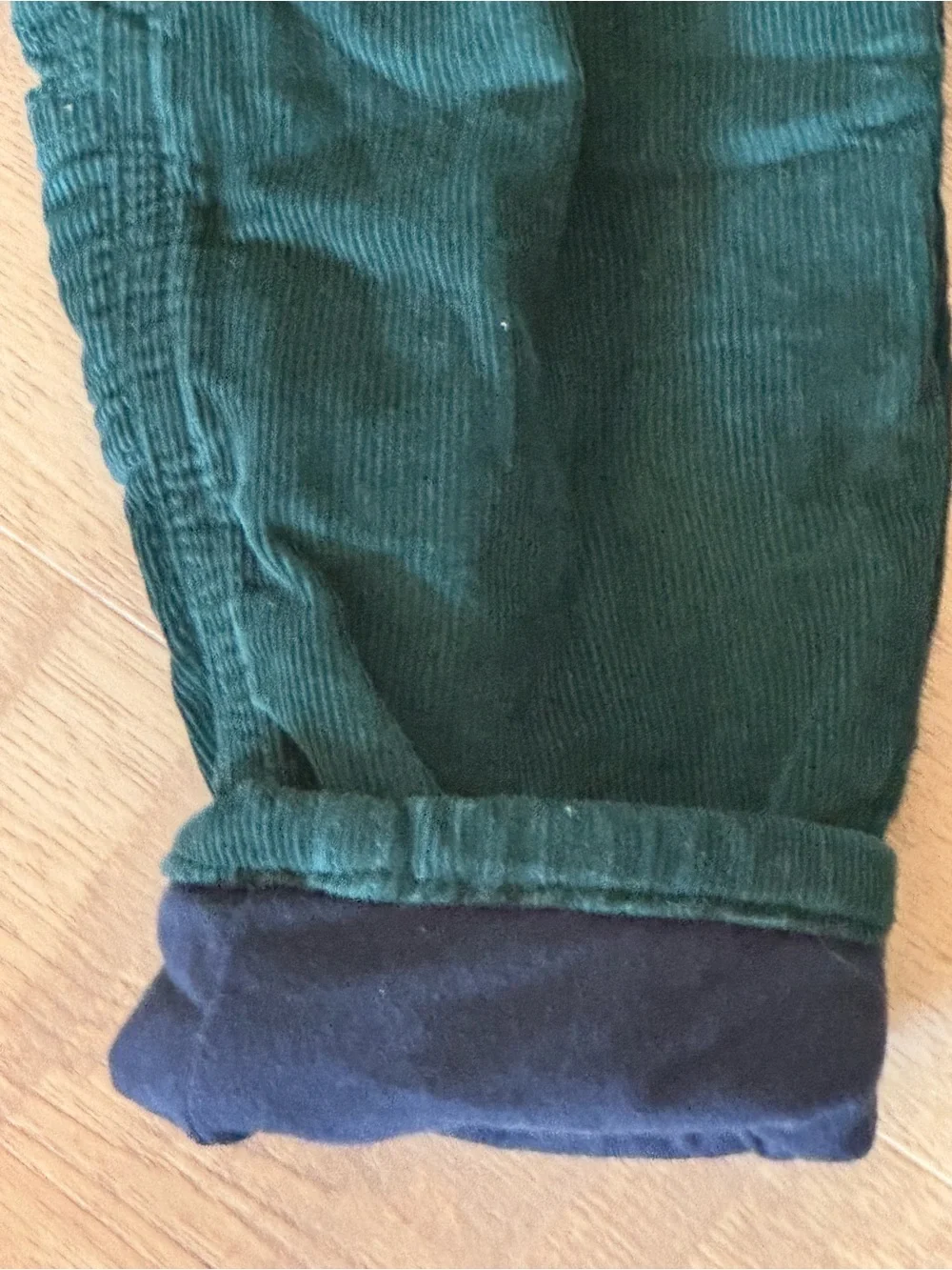 OshKosh B’gosh 2T Green & Navy Corduroy Lined Overalls